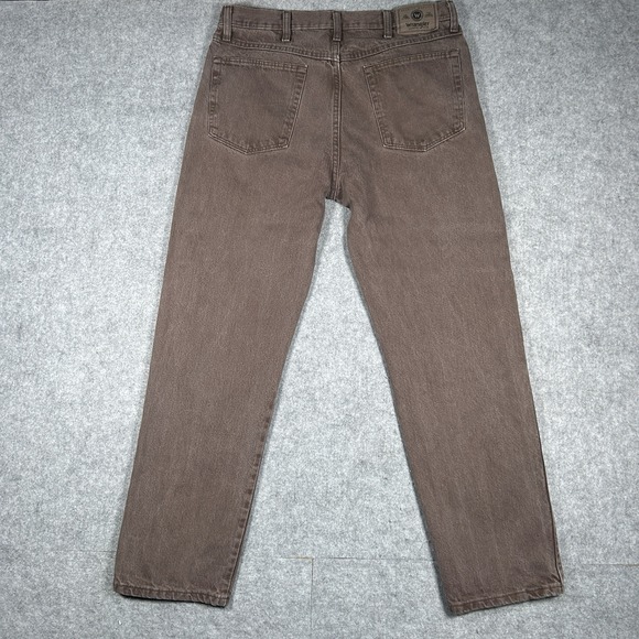 Vintage Wrangler denim jeans men's size 34x30(32x29) Brown Straight leg 2000s - Picture 2 of 15
